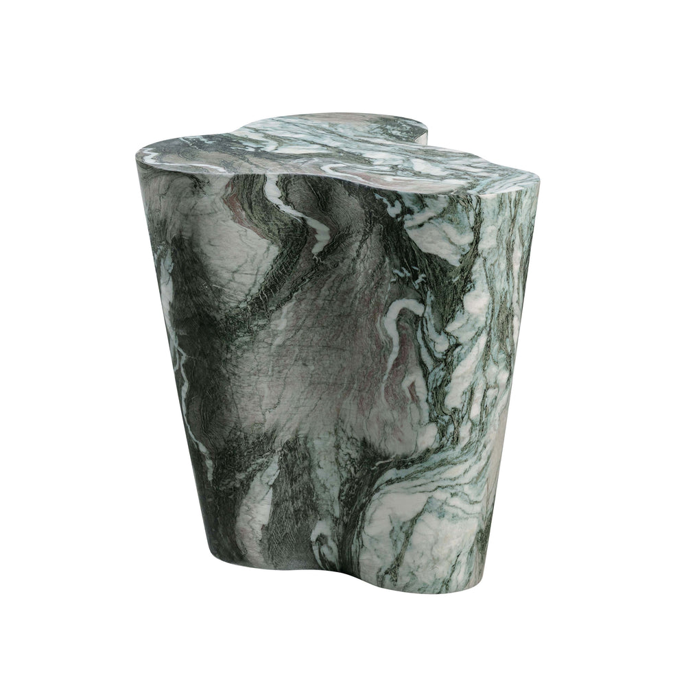 Slab Concrete Indoor/Outdoor Side Table (18"-22") - Grey Marble / Tall