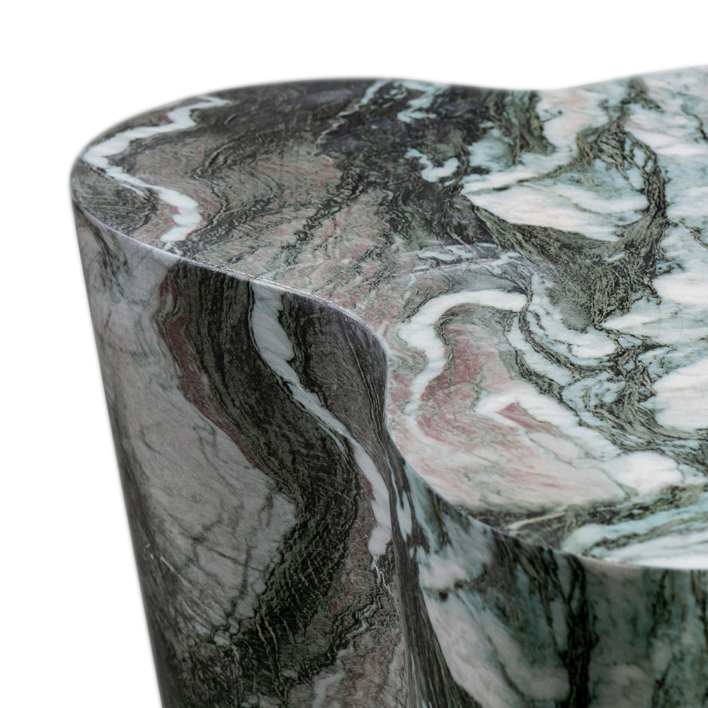 Slab Concrete Indoor/Outdoor Side Table (18"-22") - Grey Marble / Tall
