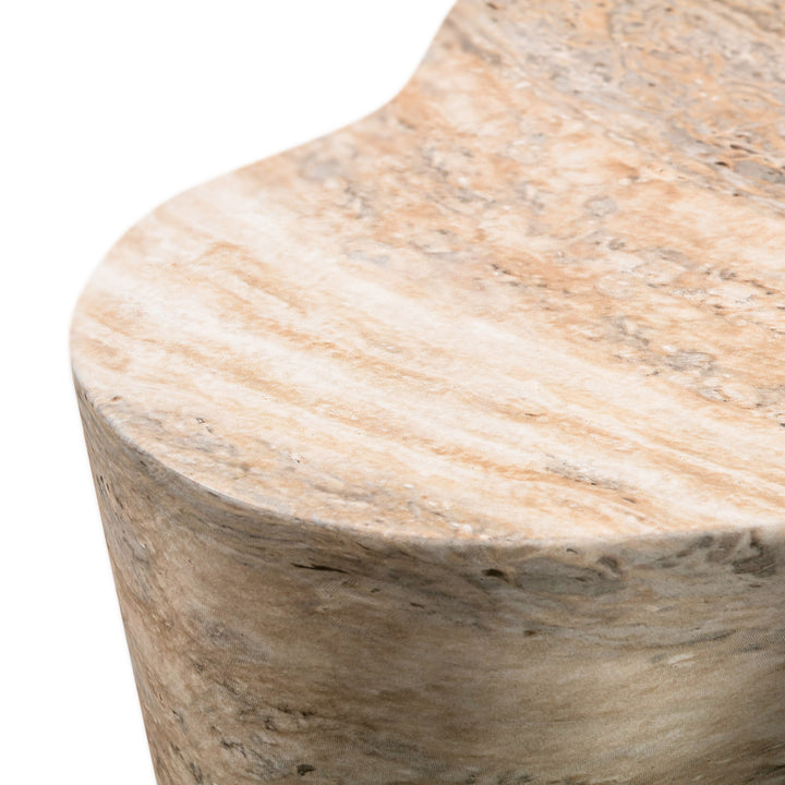 Slab Concrete Indoor/Outdoor Side Table (18"-22") - Travertine / Tall