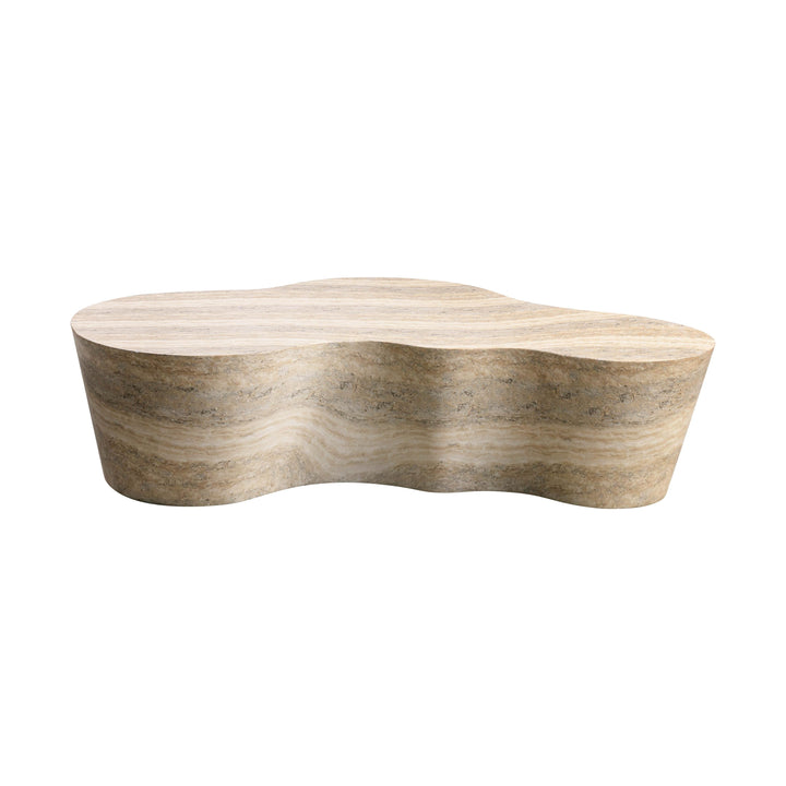 Slab 59" Travertine Concrete Indoor/Outdoor Coffee Table