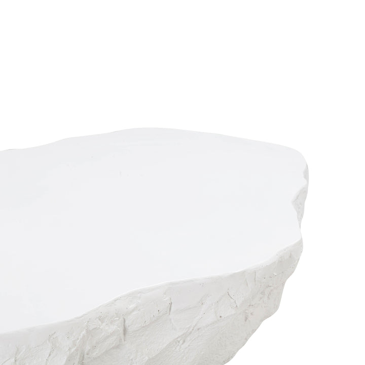 Crag 56" White Concrete Indoor/Outdoor Coffee Table