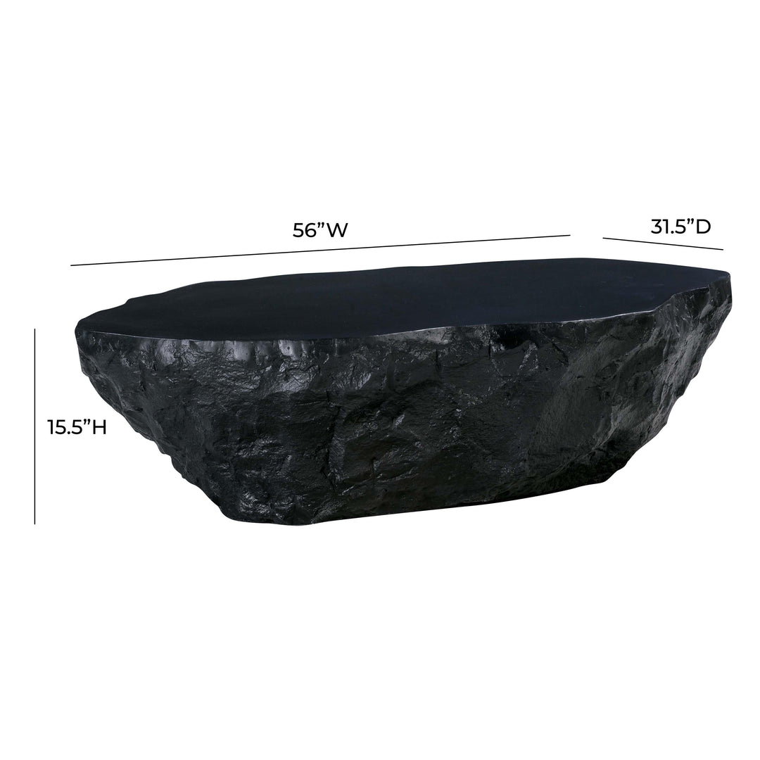 Crag 56" Black Concrete Indoor/Outdoor Coffee Table