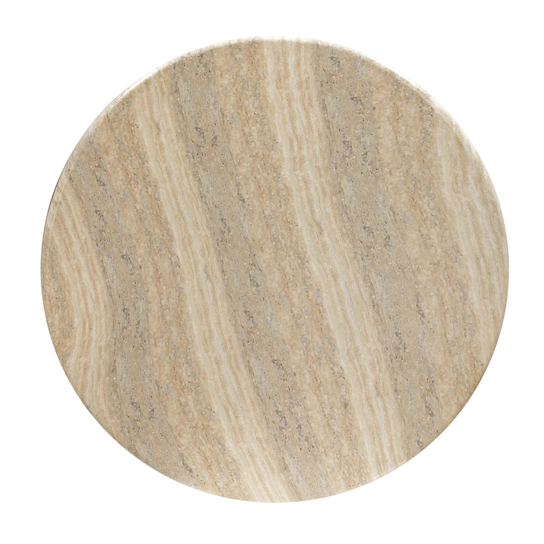 Patrizia 36" Faux Travertine Concrete Indoor/Outdoor Round Coffee Table