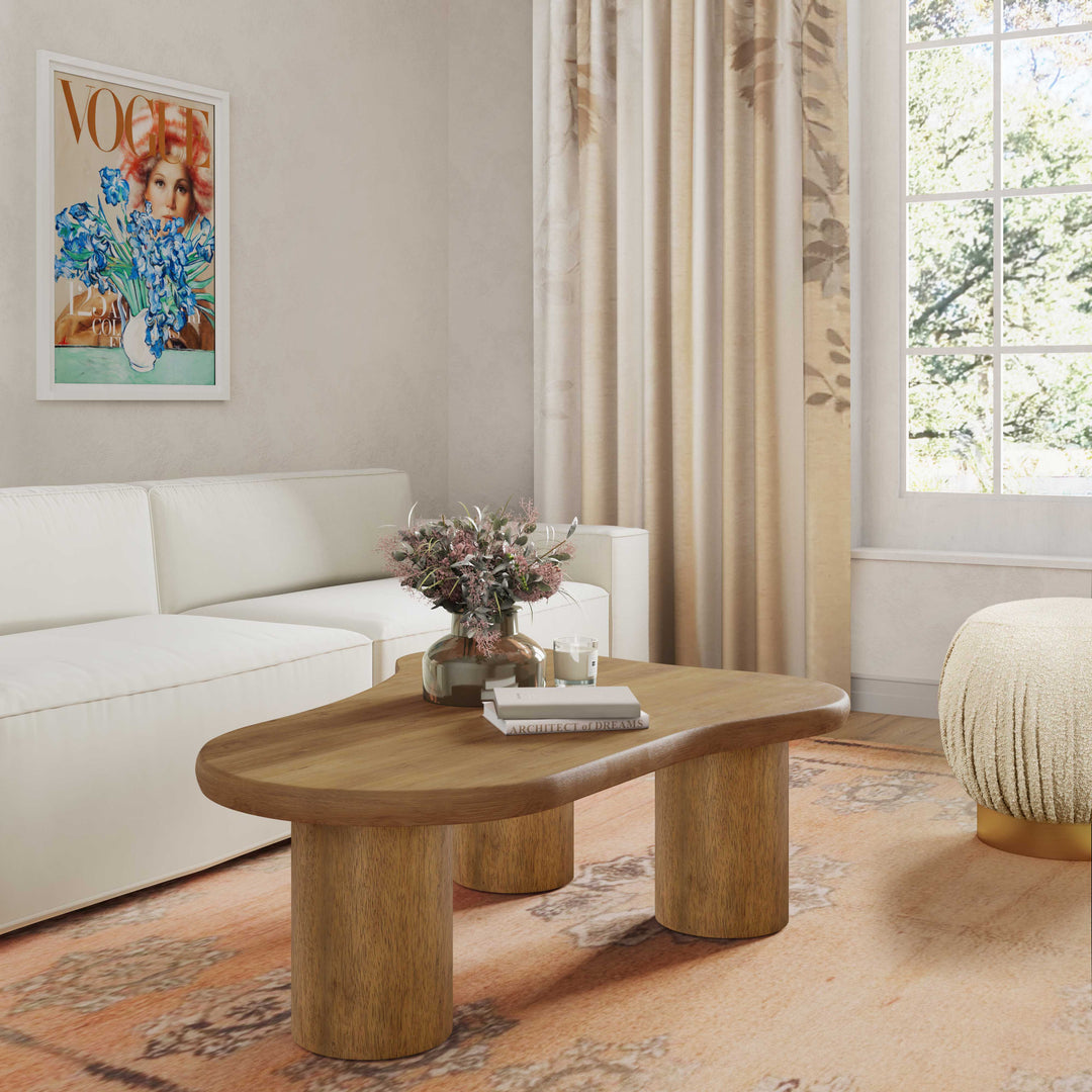 Gotham 48" Cognac Wood Coffee Table