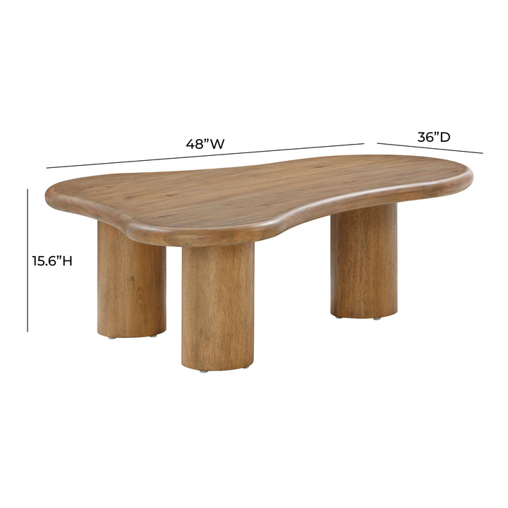 Gotham 48" Cognac Wood Coffee Table
