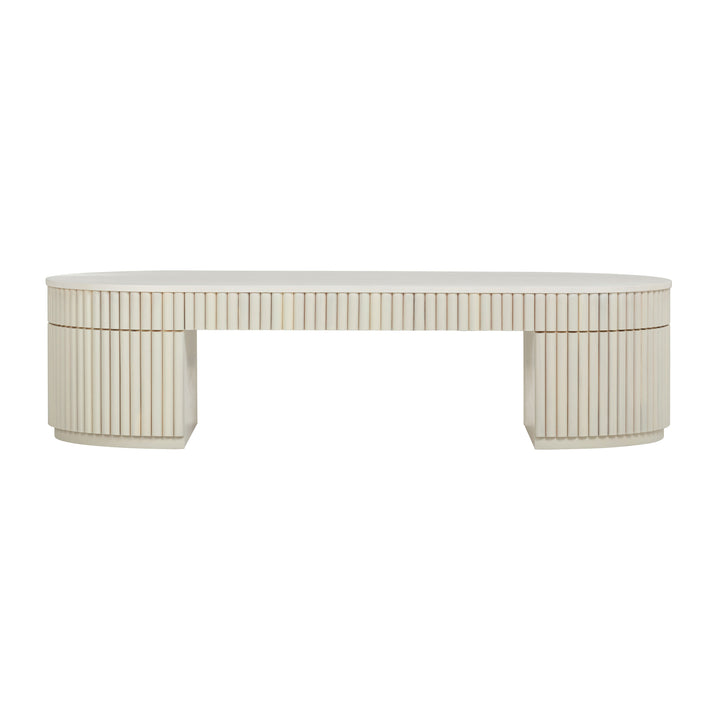 Bella 48" Cream Oval Coffee Table