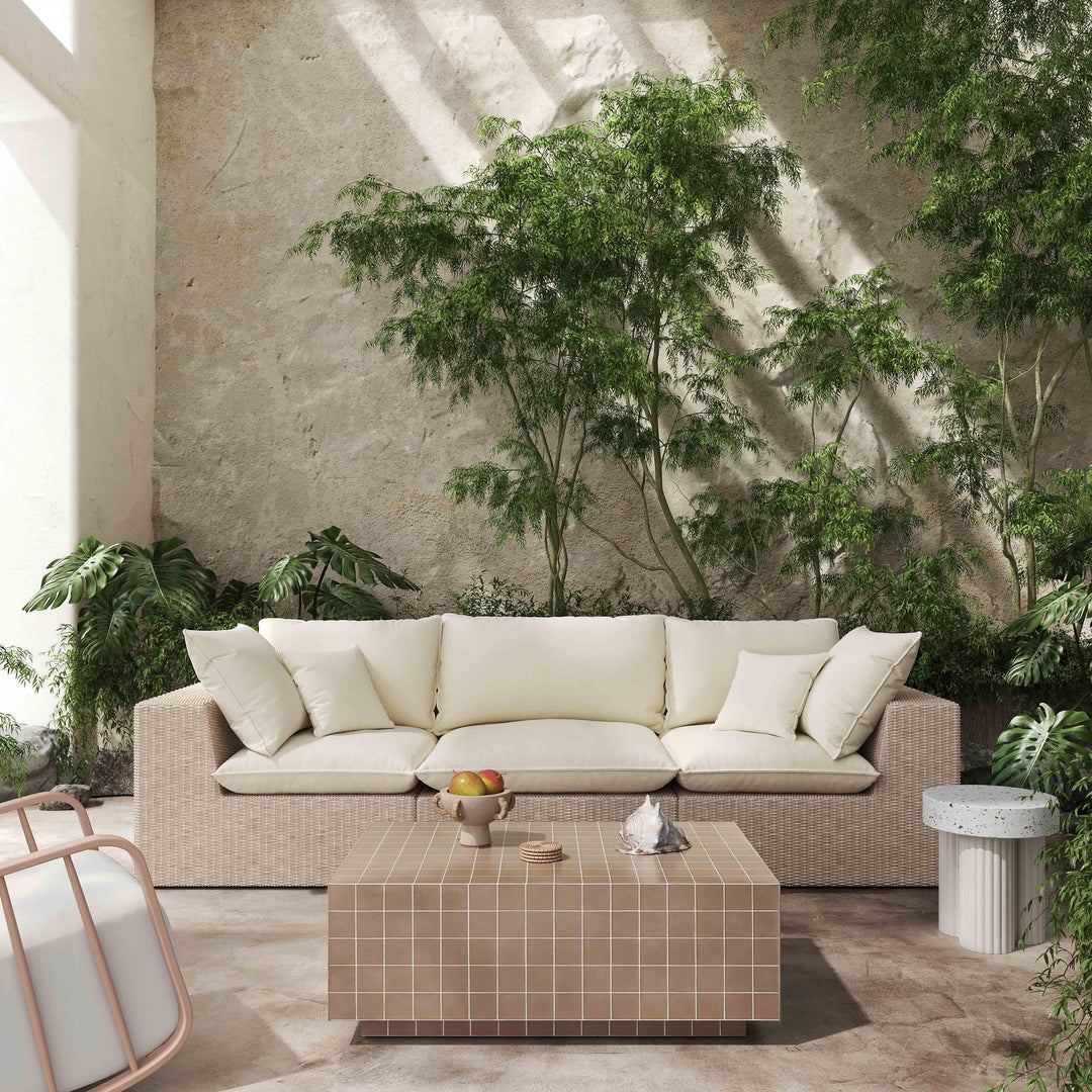 Mixie 39" Taupe Tile Indoor/Outdoor Coffee Table