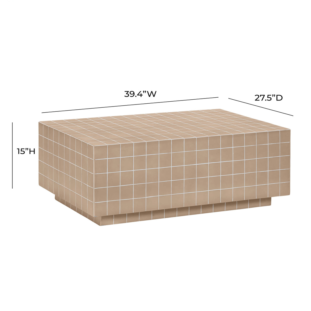 Mixie 39" Taupe Tile Indoor/Outdoor Coffee Table