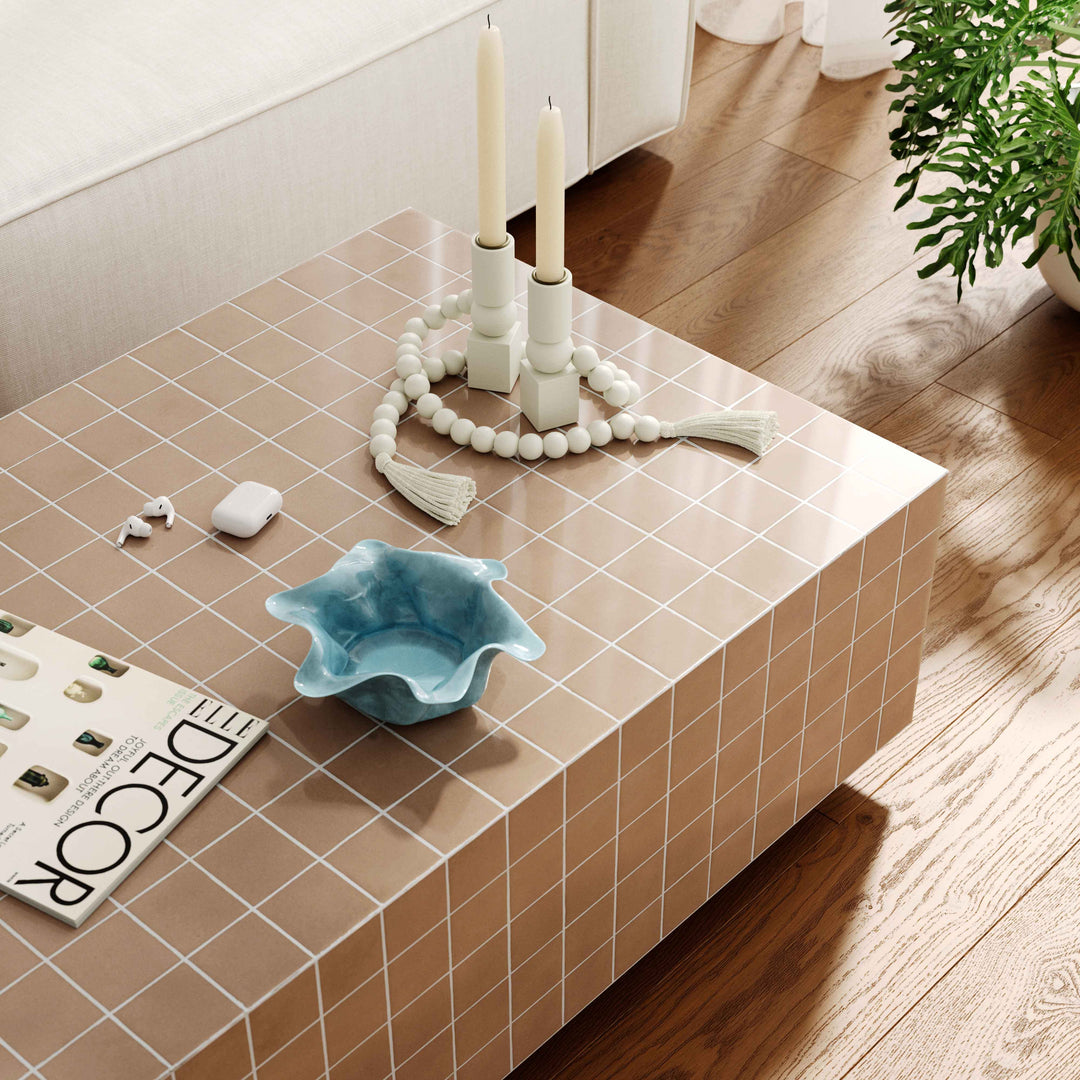 Mixie 39" Taupe Tile Indoor/Outdoor Coffee Table