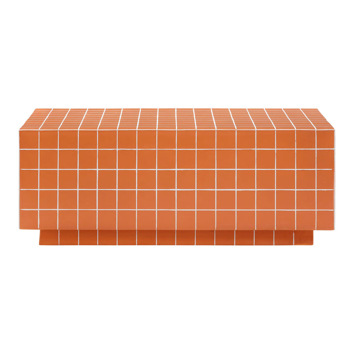 Mixie 39" Brick Orange Tile Indoor/Outdoor Coffee Table