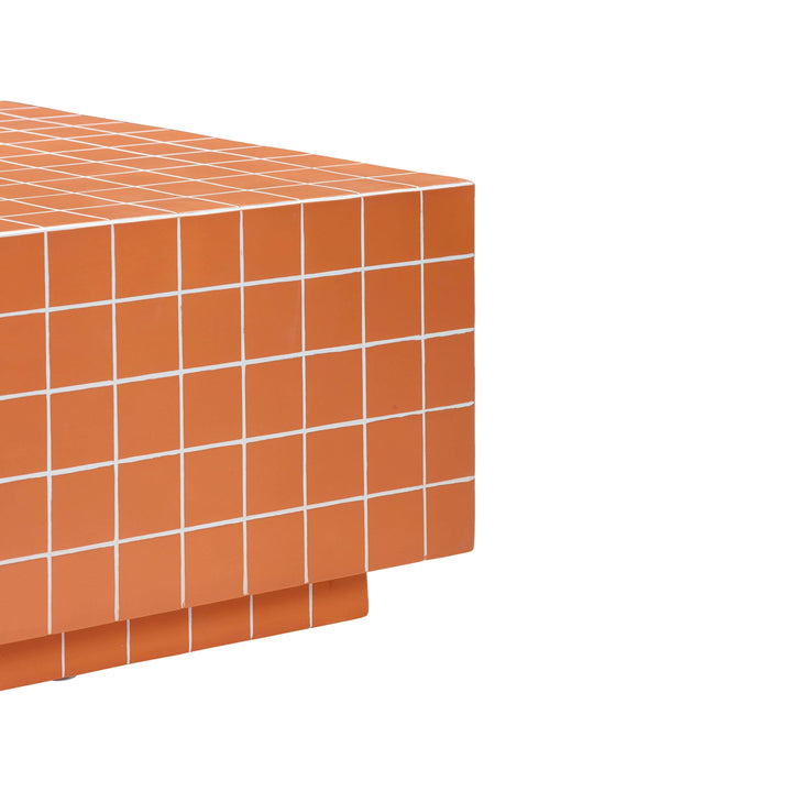 Mixie 39" Brick Orange Tile Indoor/Outdoor Coffee Table