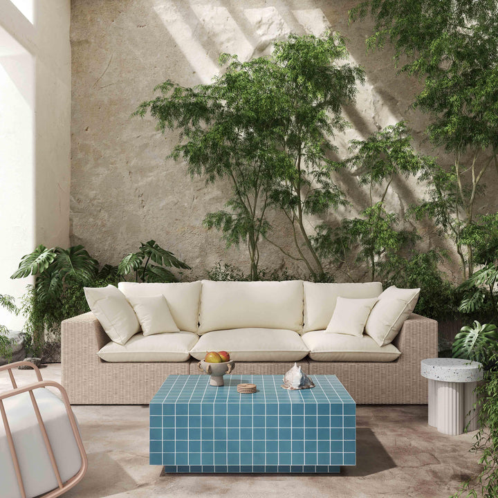 Mixie 39" Blue Tile Indoor/Outdoor Coffee Table