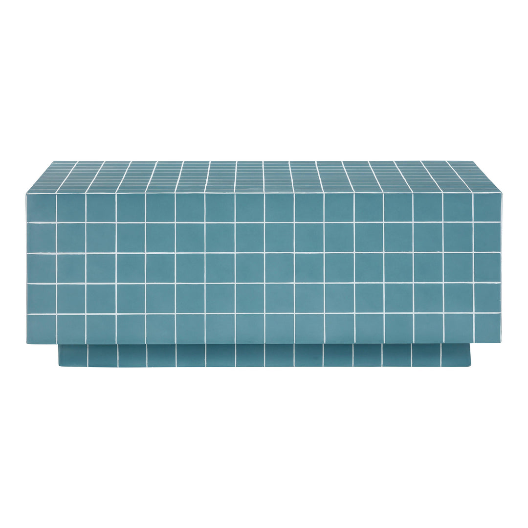 Mixie 39" Blue Tile Indoor/Outdoor Coffee Table