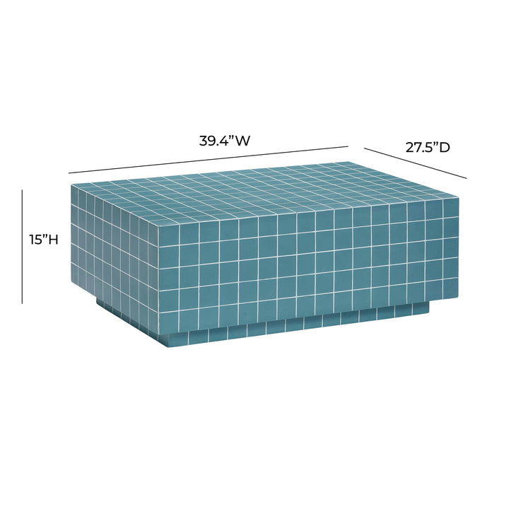 Mixie 39" Blue Tile Indoor/Outdoor Coffee Table