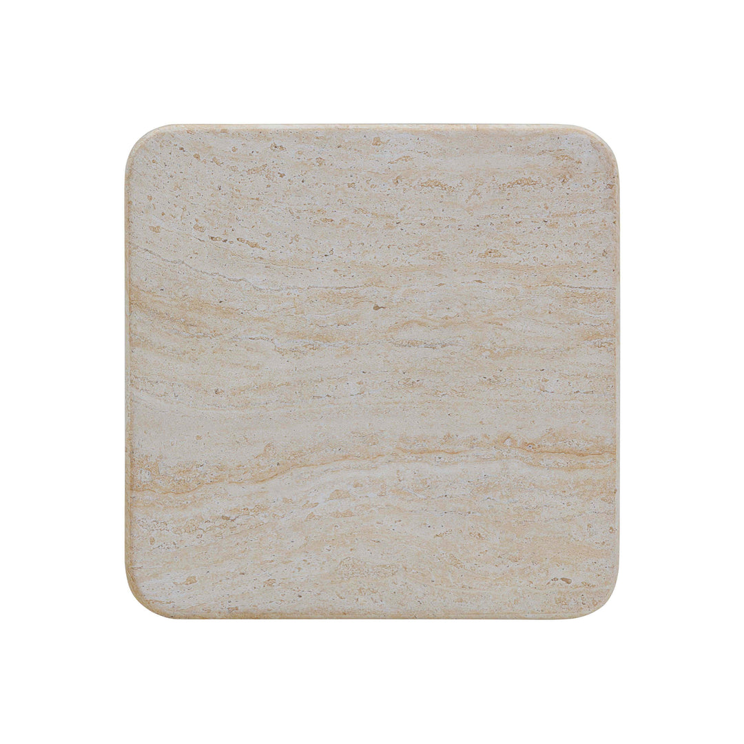 Brut Faux Travertine & Breccia Concrete Indoor/Outdoor Side Table