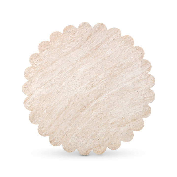 Blossom 36" Washed Faux Travertine Finish Indoor/Outdoor Round Coffee Table
