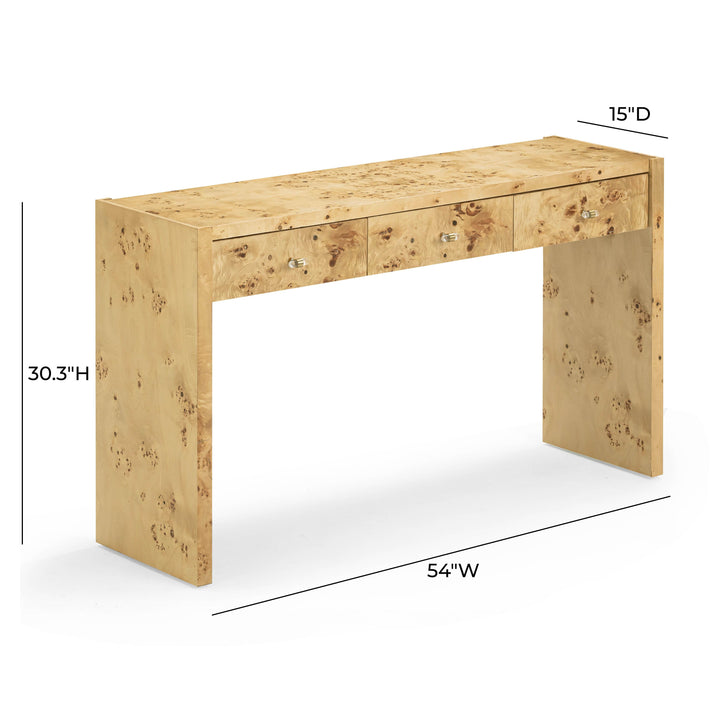 Brandyss 54" Natural Burl Console Table