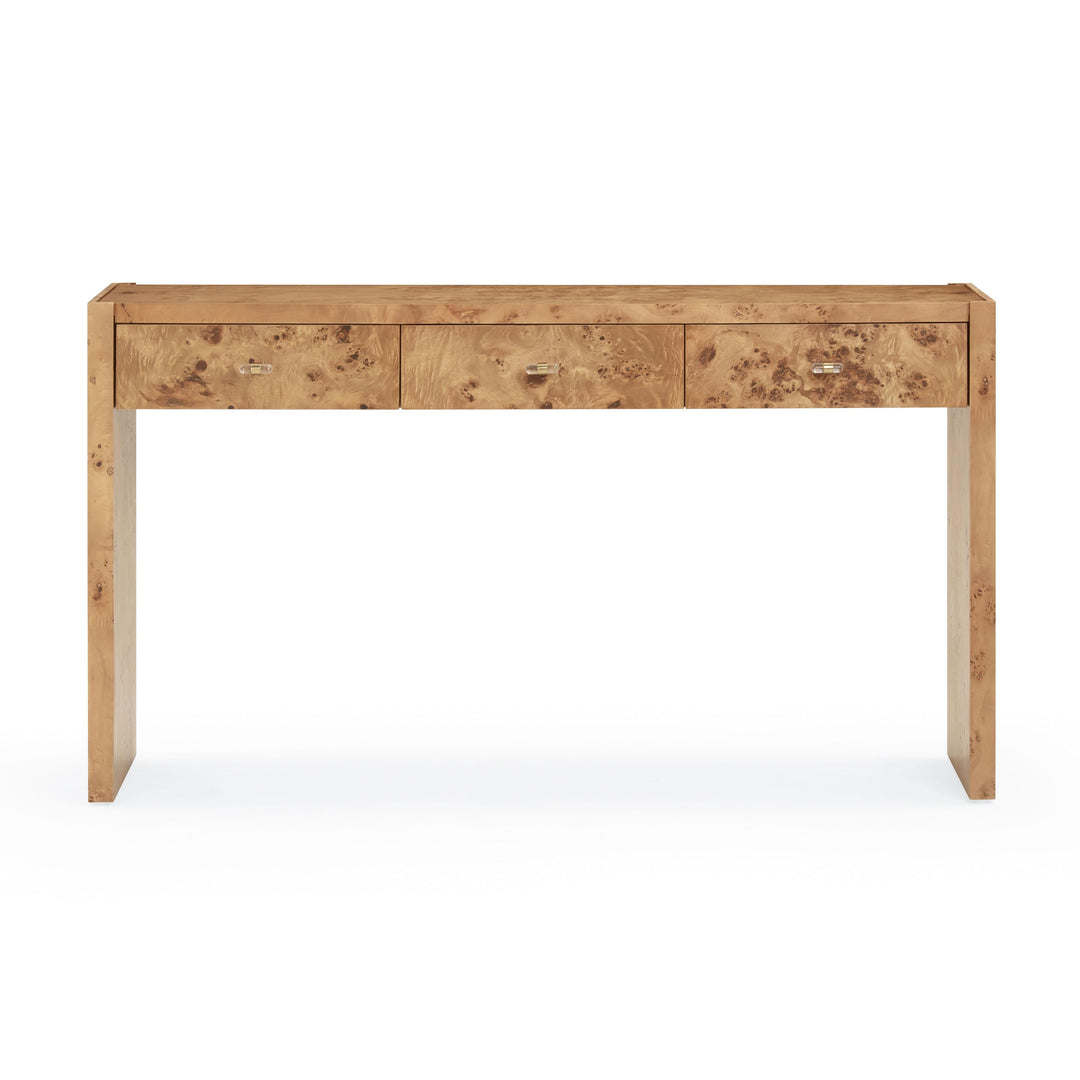Brandyss 54" Honey Burl Console Table
