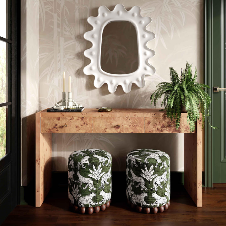 Brandyss 54" Honey Burl Console Table