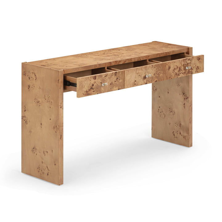 Brandyss 54" Honey Burl Console Table