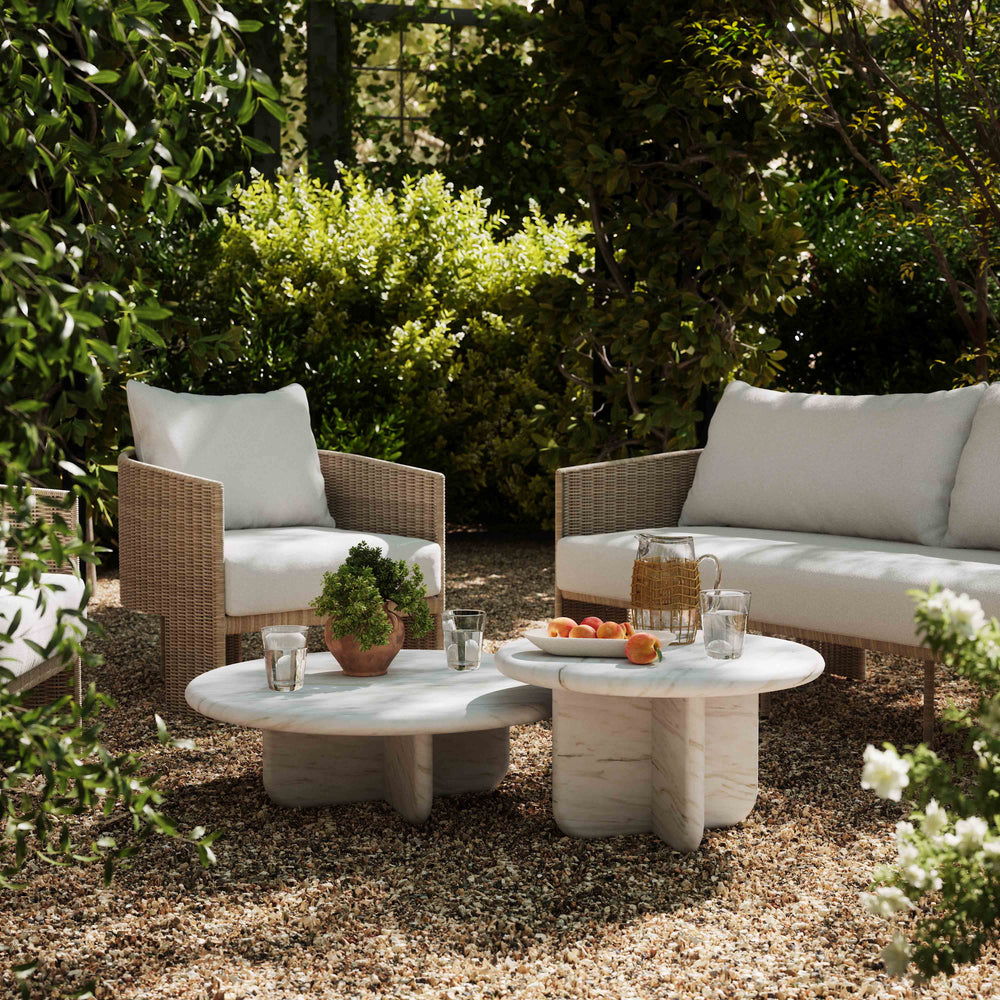 Juju 32" Faux Marble Indoor/Outdoor Round Coffee Table