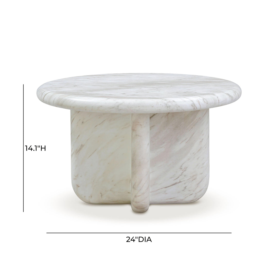 Juju 24" Faux Marble Indoor/Outdoor Round Coffee Table