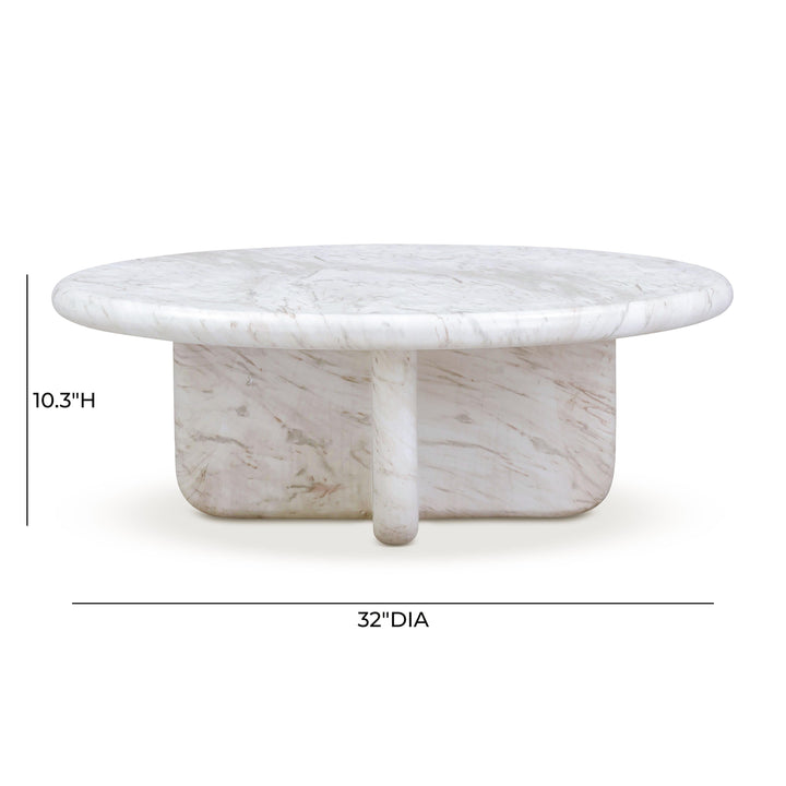 Juju 32" Faux Marble Indoor/Outdoor Round Coffee Table