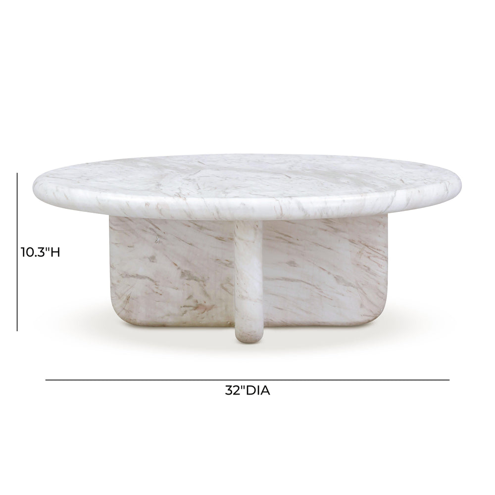 Juju 32" Faux Marble Indoor/Outdoor Round Coffee Table