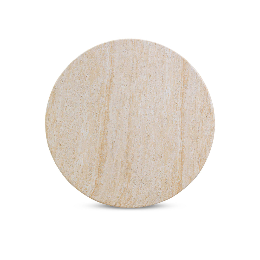 Amora 2-Piece Faux Travertine Indoor/Outdoor Nesting Accent Table Set