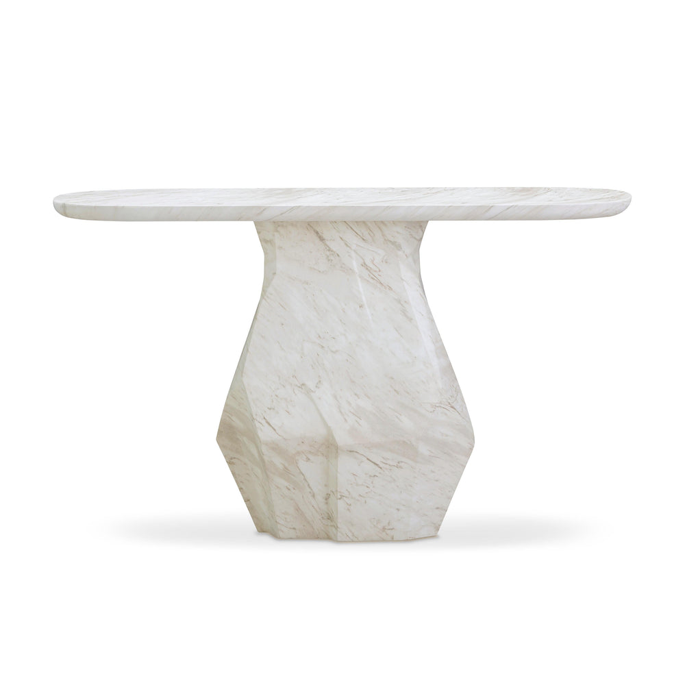 Esme 54" Faux Marble Indoor/Outdoor Long Console Table
