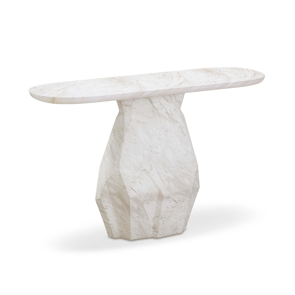 Esme 54" Faux Marble Indoor/Outdoor Long Console Table