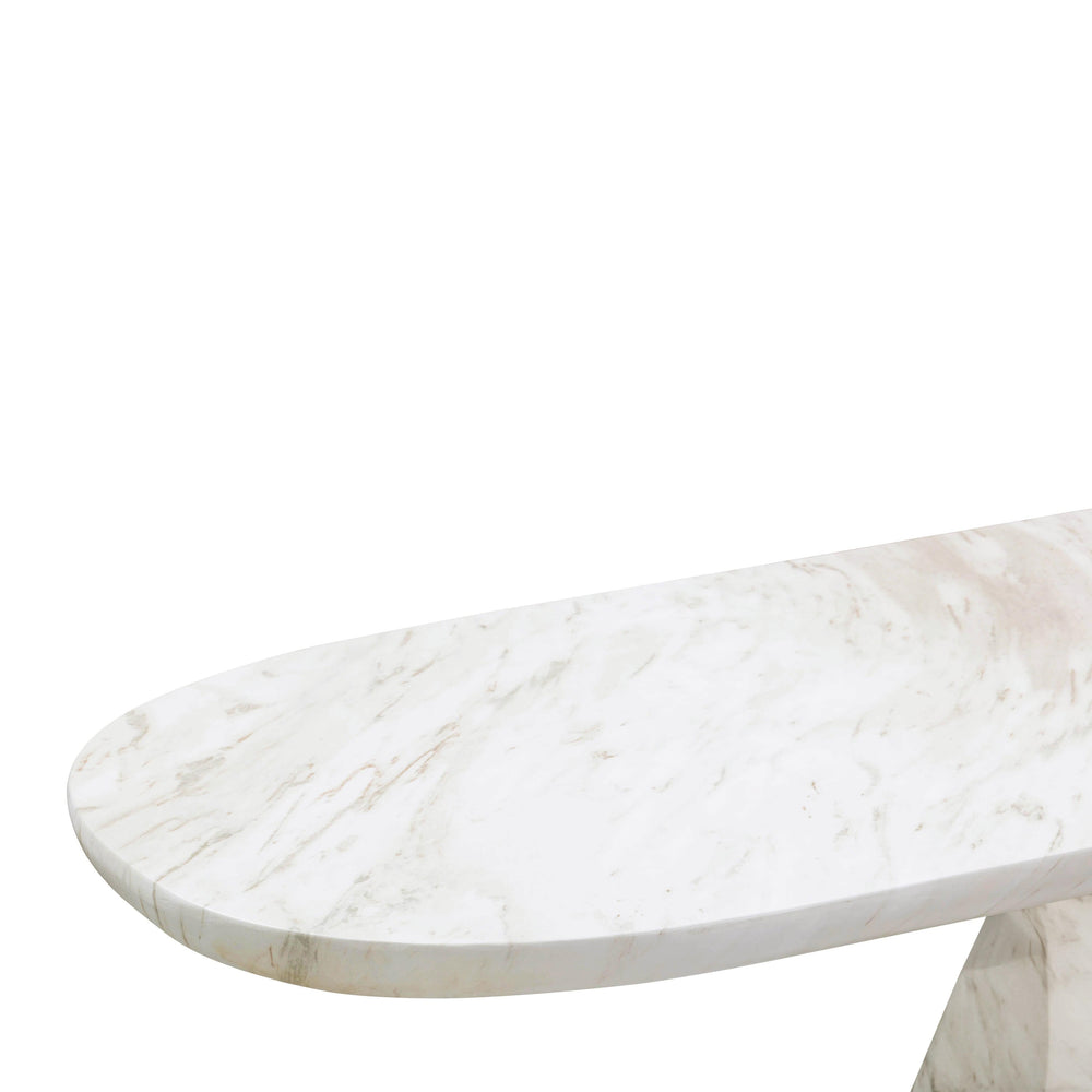Esme 54" Faux Marble Indoor/Outdoor Long Console Table