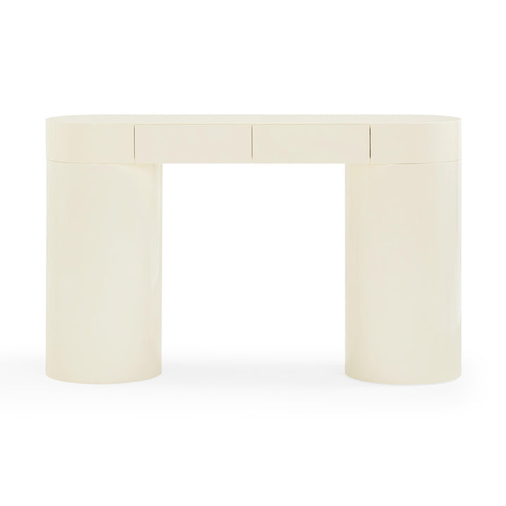 Mira 50" Cream High Gloss Console Table