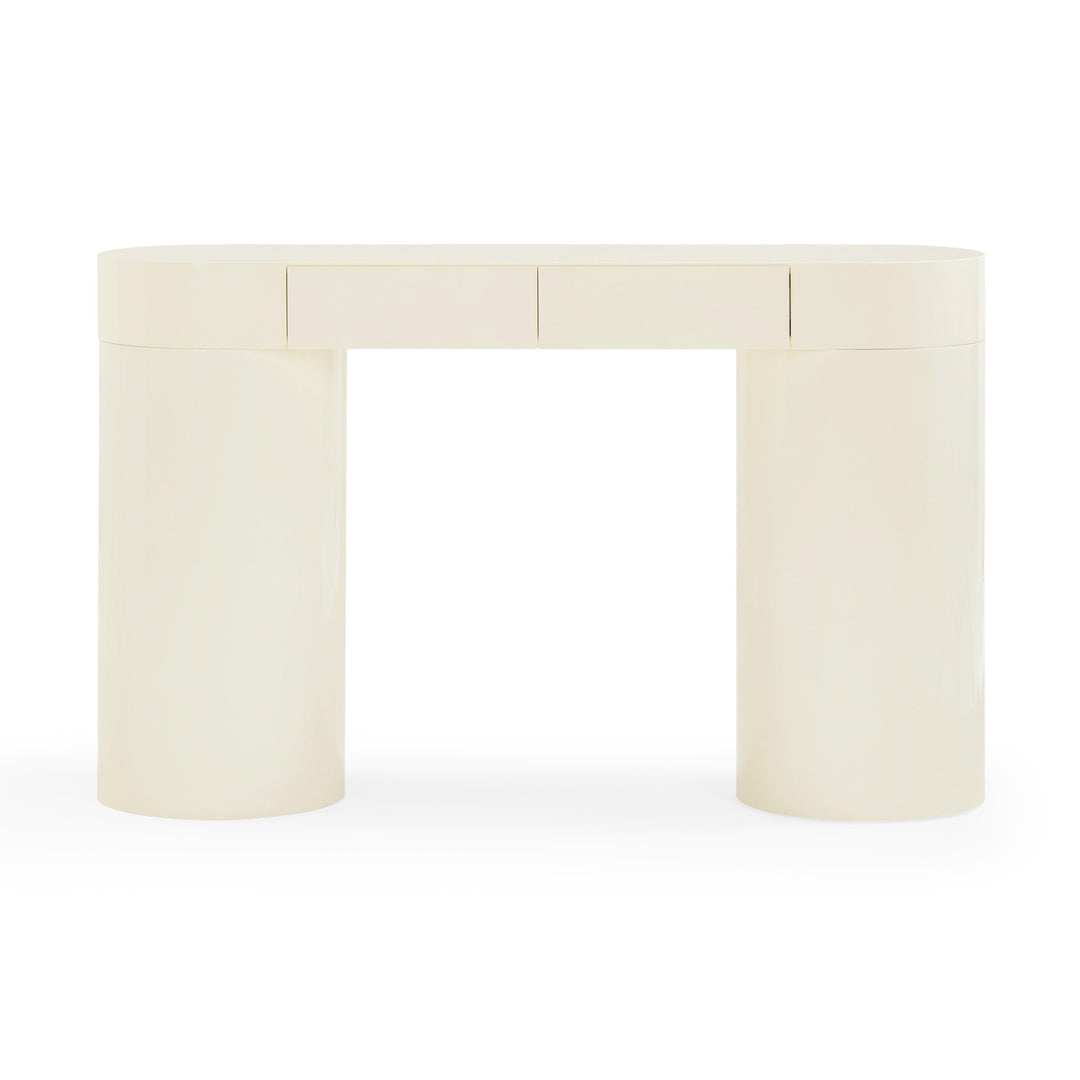 Mira 50" Cream High Gloss Console Table