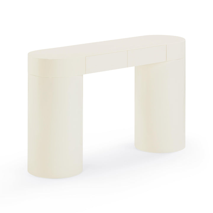 Mira 50" Cream High Gloss Console Table