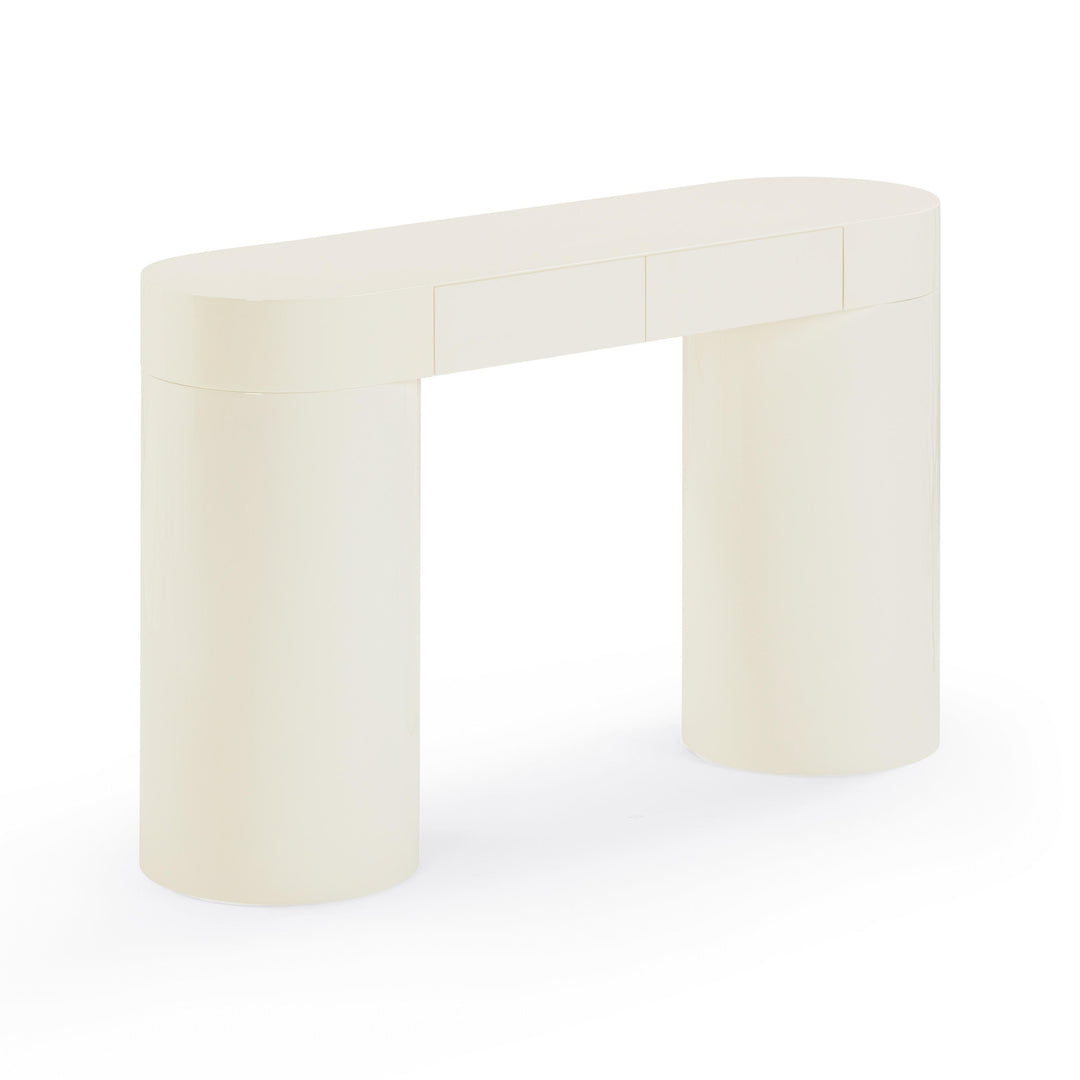 Mira 50" Cream High Gloss Console Table