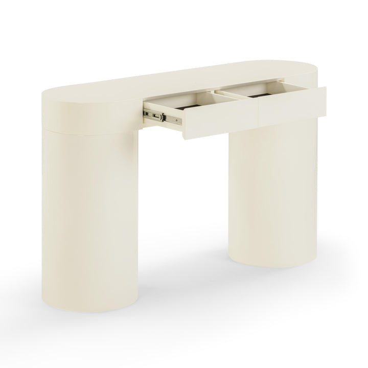 Mira 50" Cream High Gloss Console Table