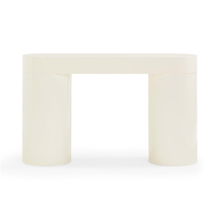 Mira 50" Cream High Gloss Console Table