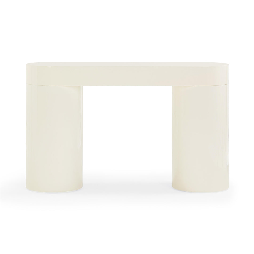 Mira 50" Cream High Gloss Console Table