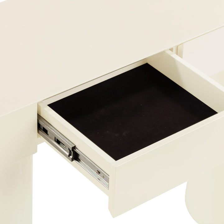Mira 50" Cream High Gloss Console Table