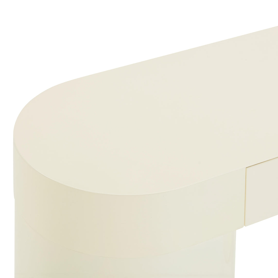 Mira 50" Cream High Gloss Console Table