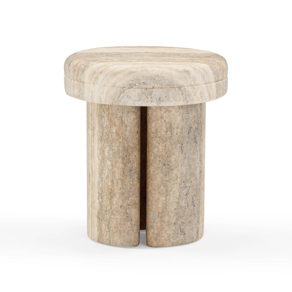 Sheila Textured Concrete Indoor / Outdoor Side Table - Travertine