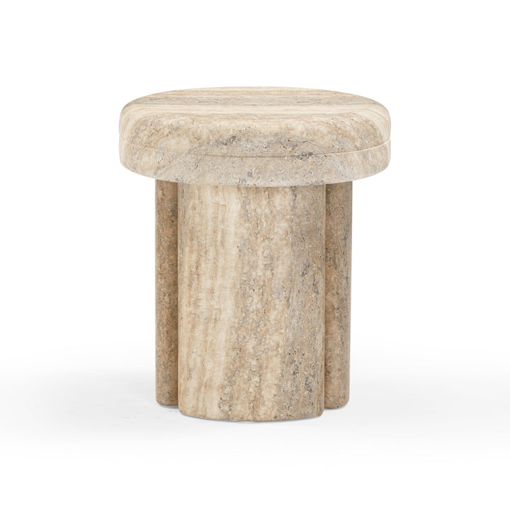 Sheila Textured Concrete Indoor / Outdoor Side Table - Travertine