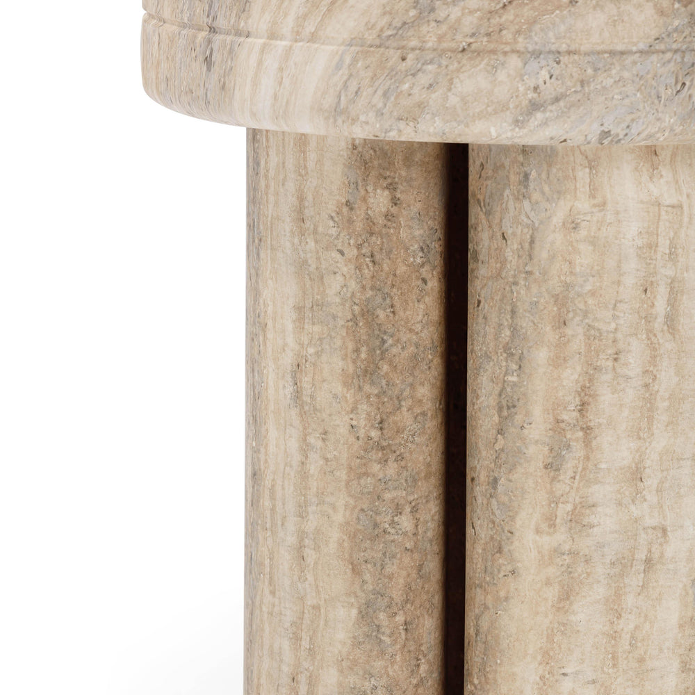 Sheila Textured Concrete Indoor / Outdoor Side Table - Travertine