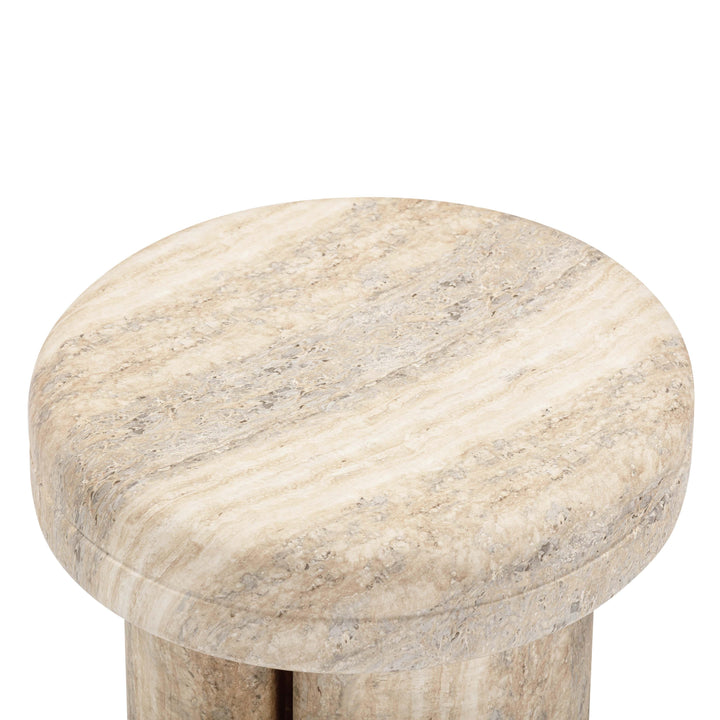 Sheila Textured Concrete Indoor / Outdoor Side Table - Travertine