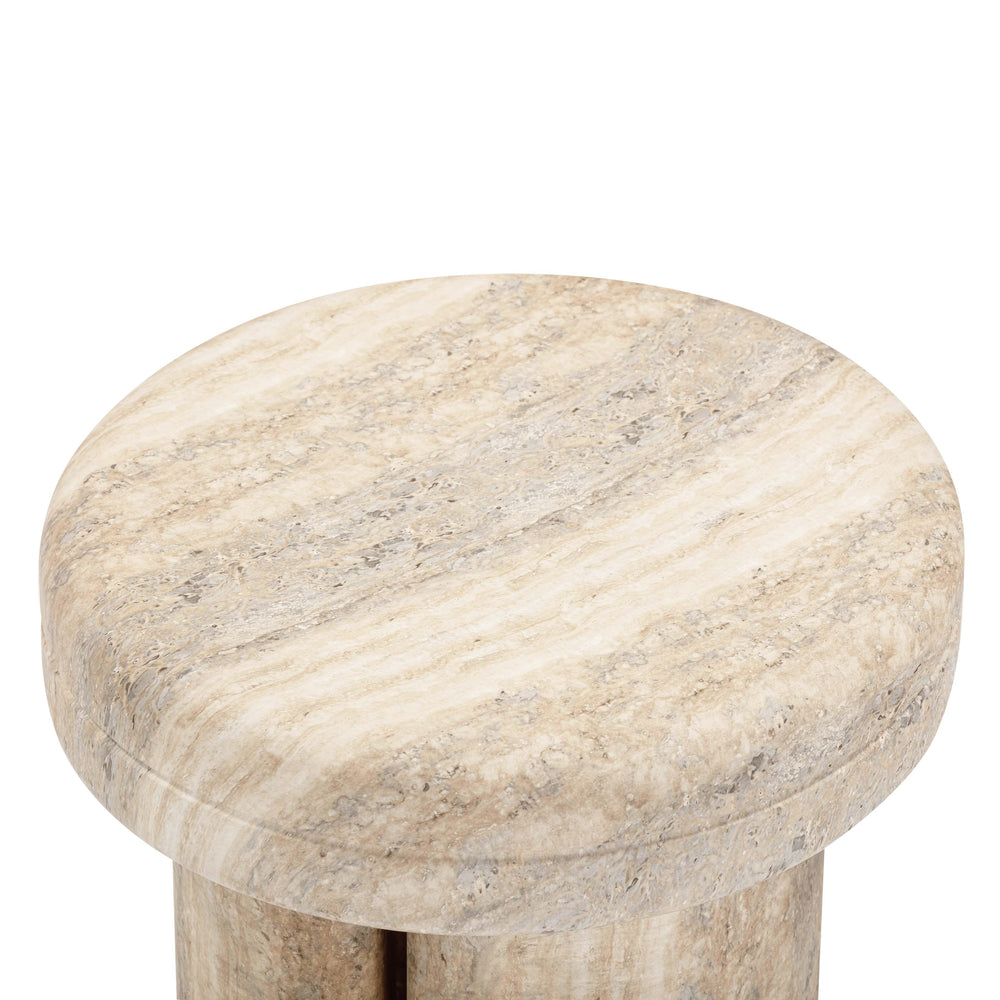 Sheila Textured Concrete Indoor / Outdoor Side Table - Travertine