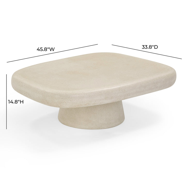 Darial 46" Sandstone Indoor/Outdoor Coffee Table