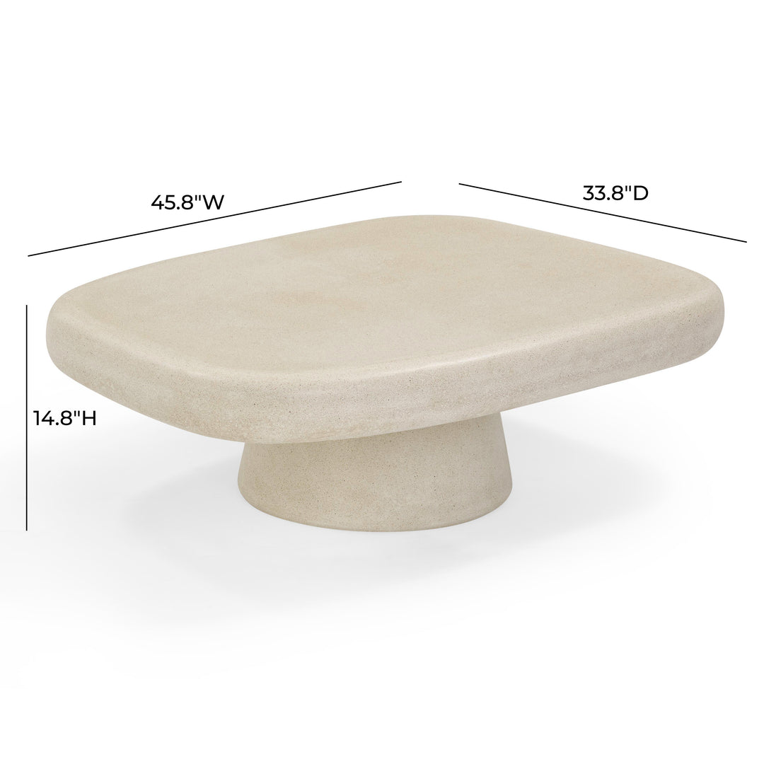 Darial 46" Sandstone Indoor/Outdoor Coffee Table