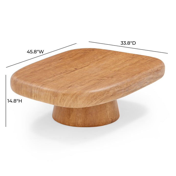 Darial 46" Natural Wood Grain Indoor/Outdoor Coffee Table