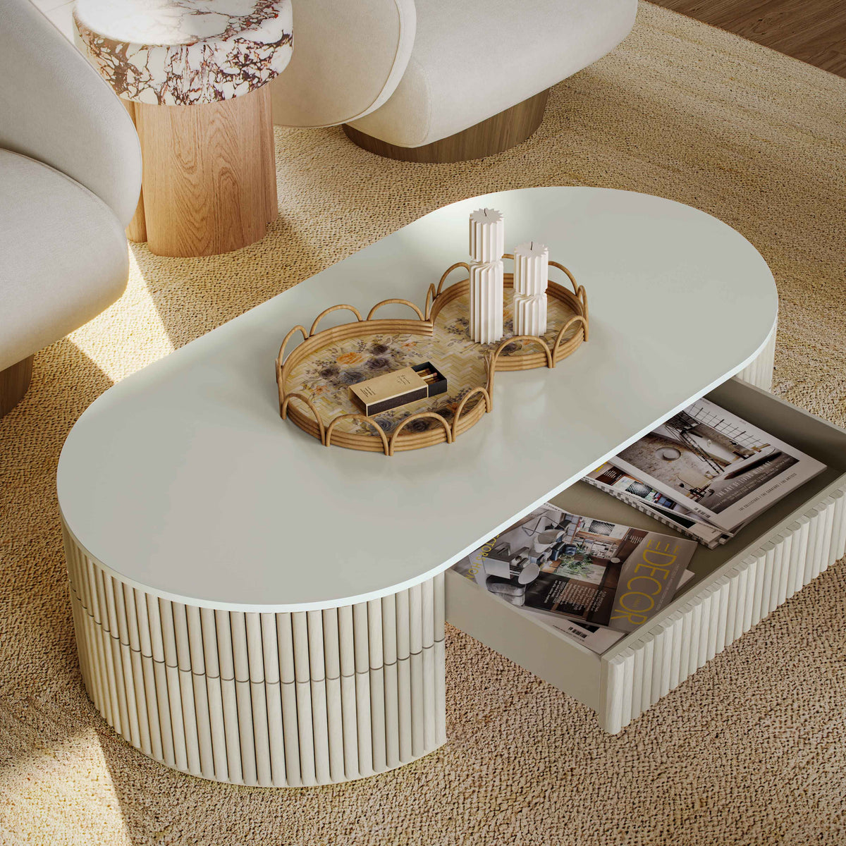 Corey Figure Eight Floral Bamboo Tray